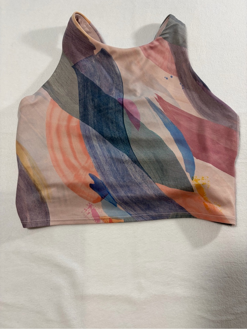 Athleta Women’s Multicolor Brushstroke High-Neck‎ Crop Top